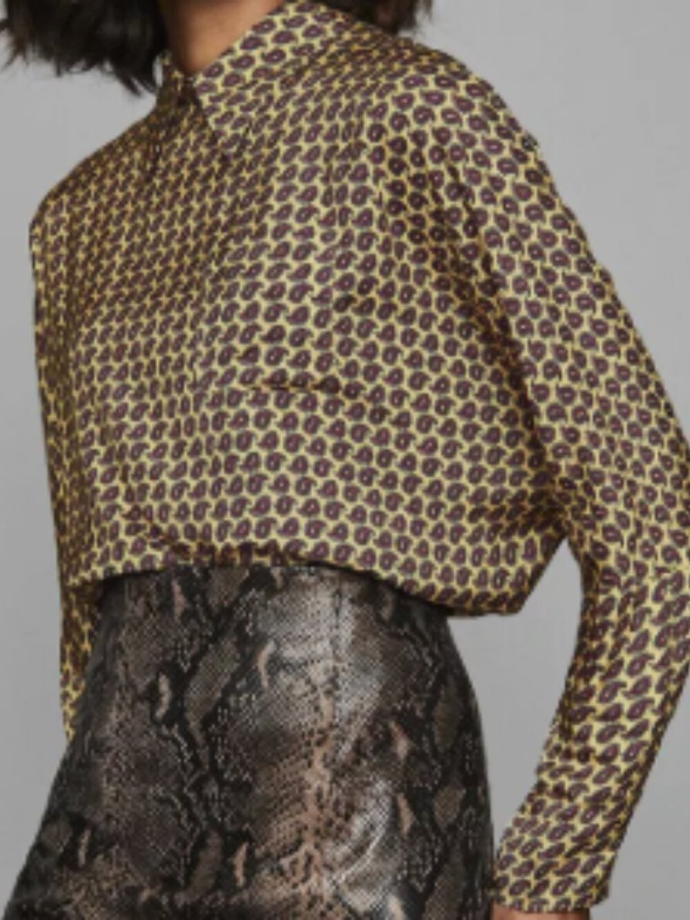 Reiss Paisley Print Dolman Sleeve Tunic Blouse, size 10 US